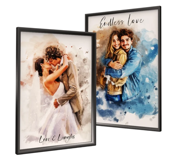 personalised couple portrait prints gift