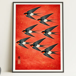 Japanese Swallow Birds Wall Art Print