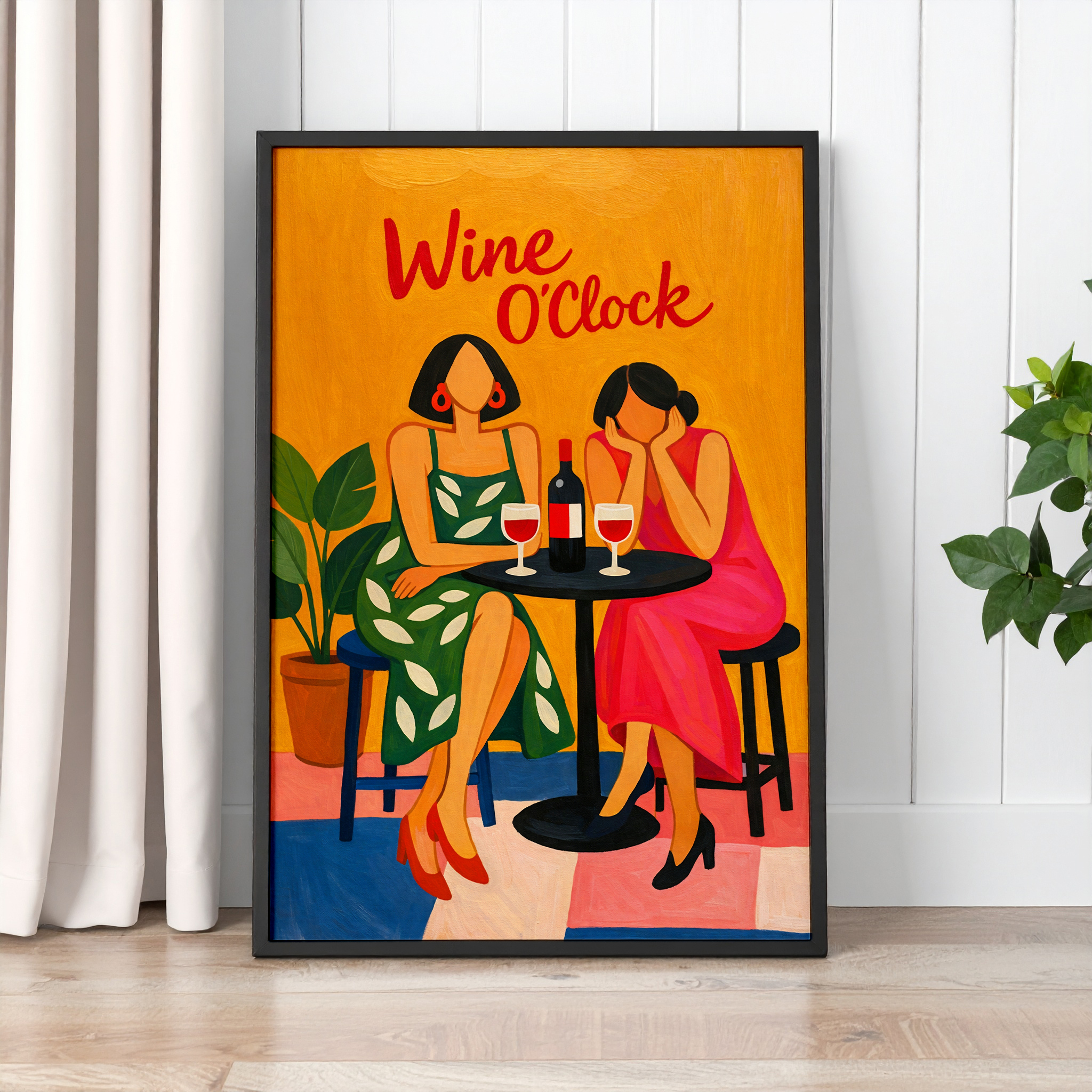 Wine O’Clock Ladies Wall Art Print – Retro Kitchen and Dining Poster - Image 2