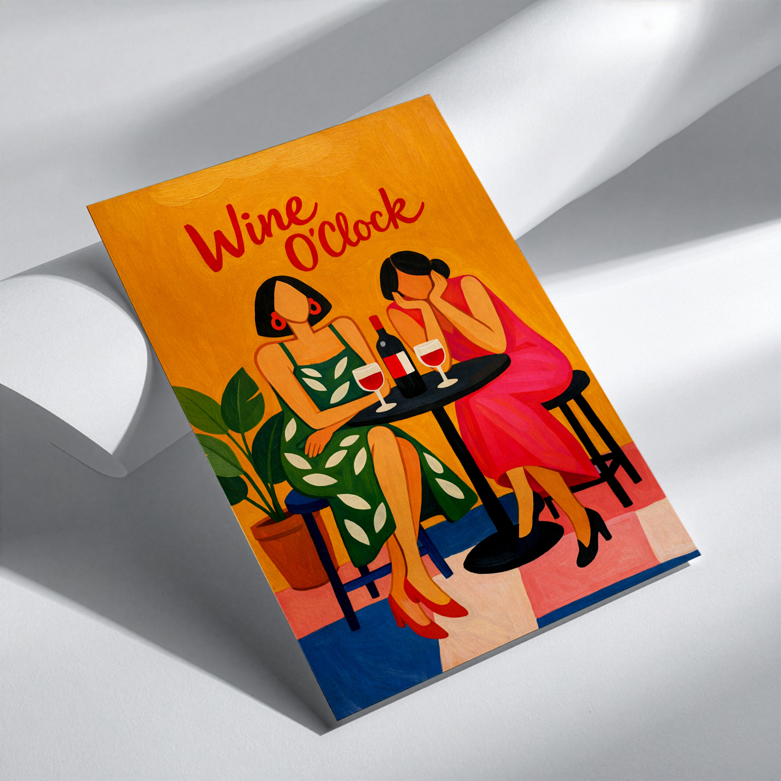 Wine O’Clock Ladies Wall Art Print – Retro Kitchen and Dining Poster - Image 3