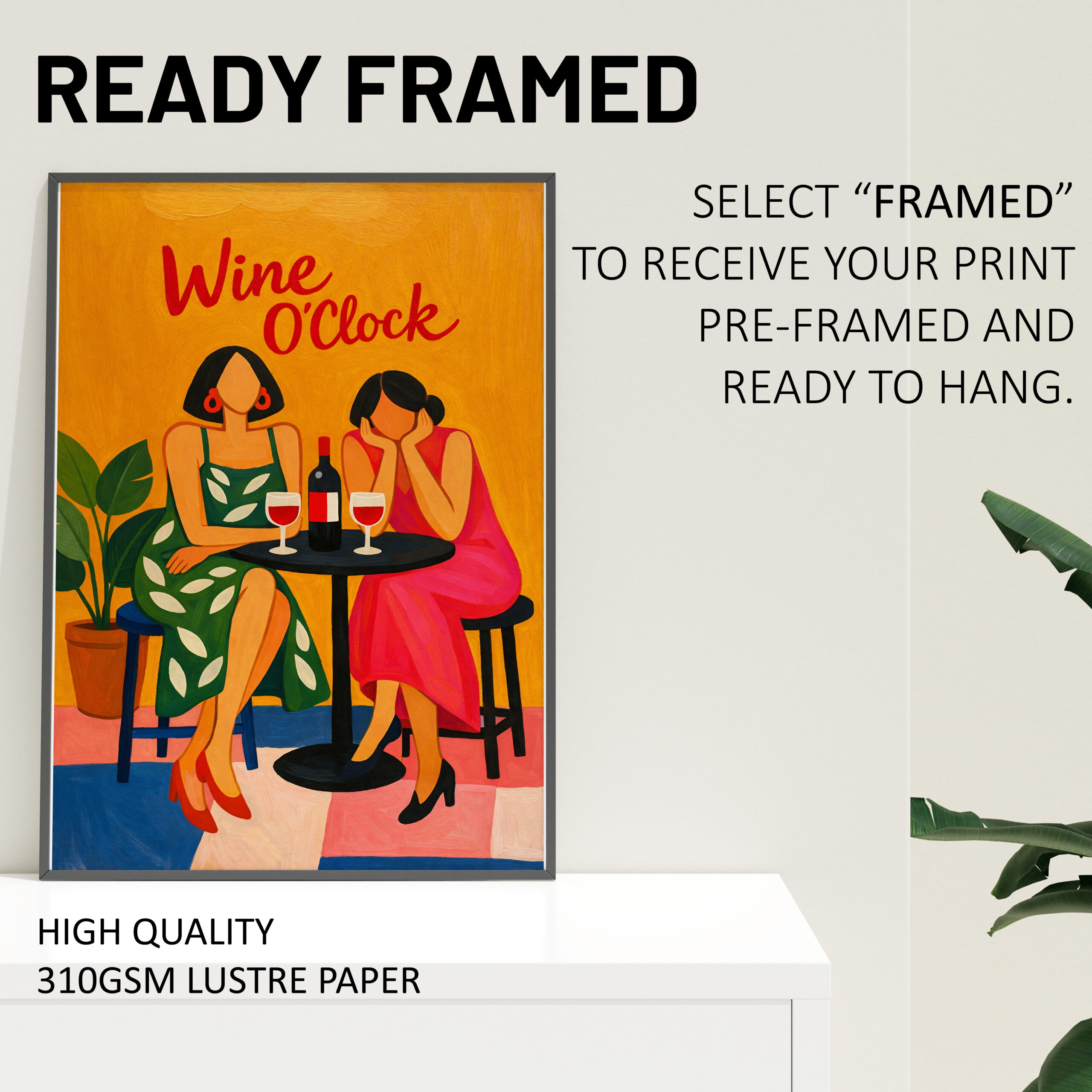 Wine O’Clock Ladies Wall Art Print – Retro Kitchen and Dining Poster - Image 4