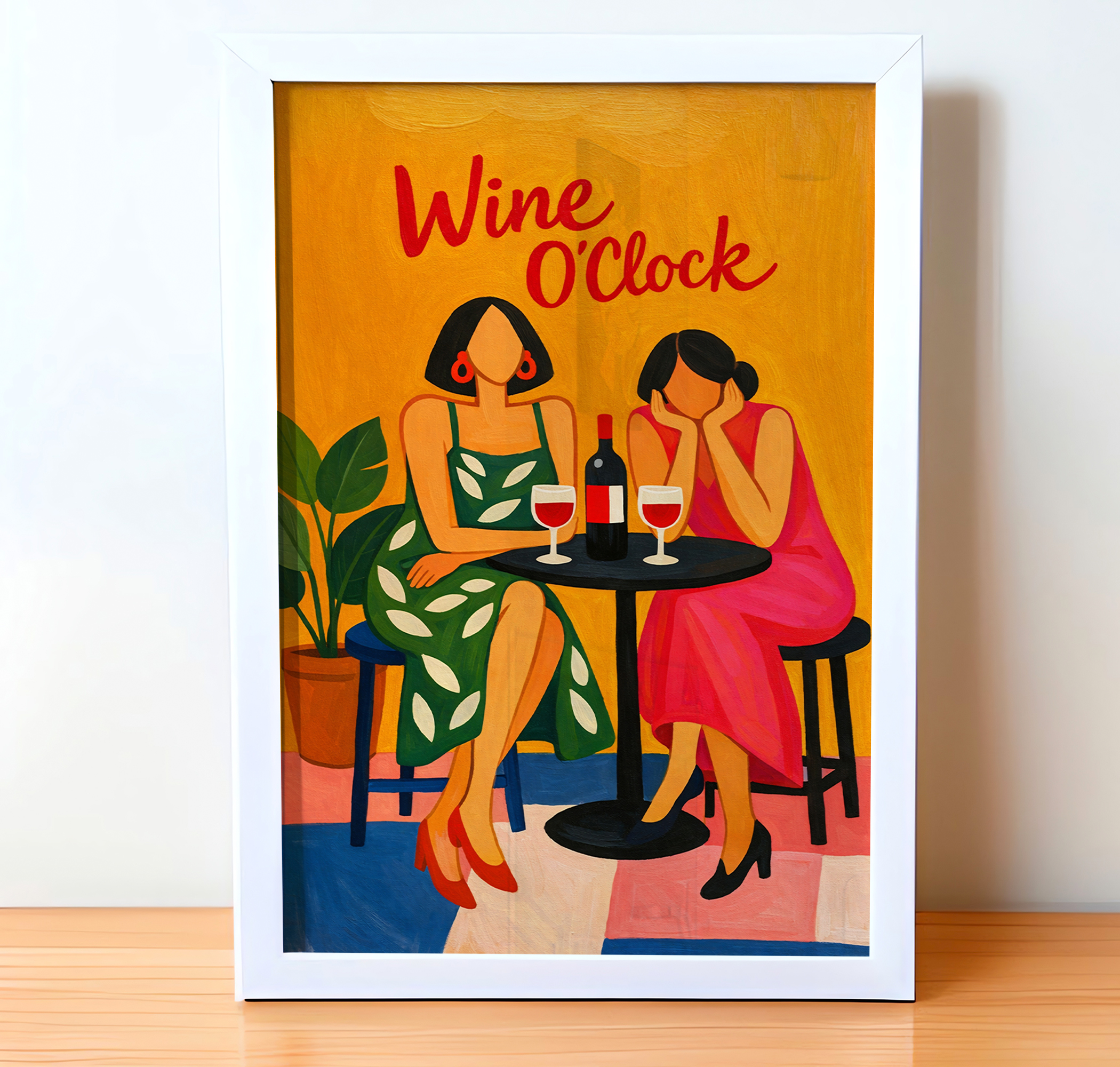 Wine O’Clock Ladies Wall Art Print – Retro Kitchen and Dining Poster - Image 6