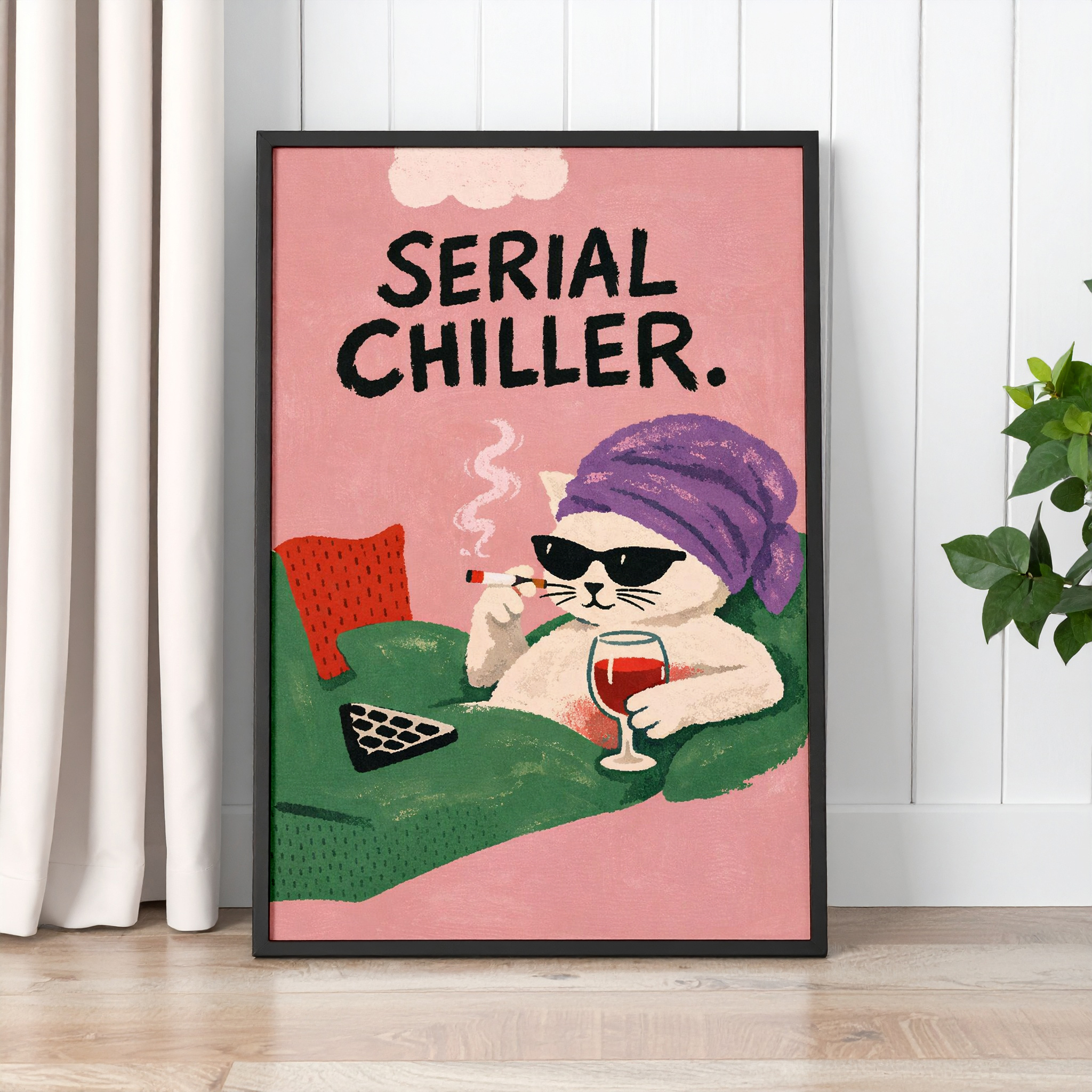 Serial Chiller Wall Art Print – Funny Cat Poster - Image 2