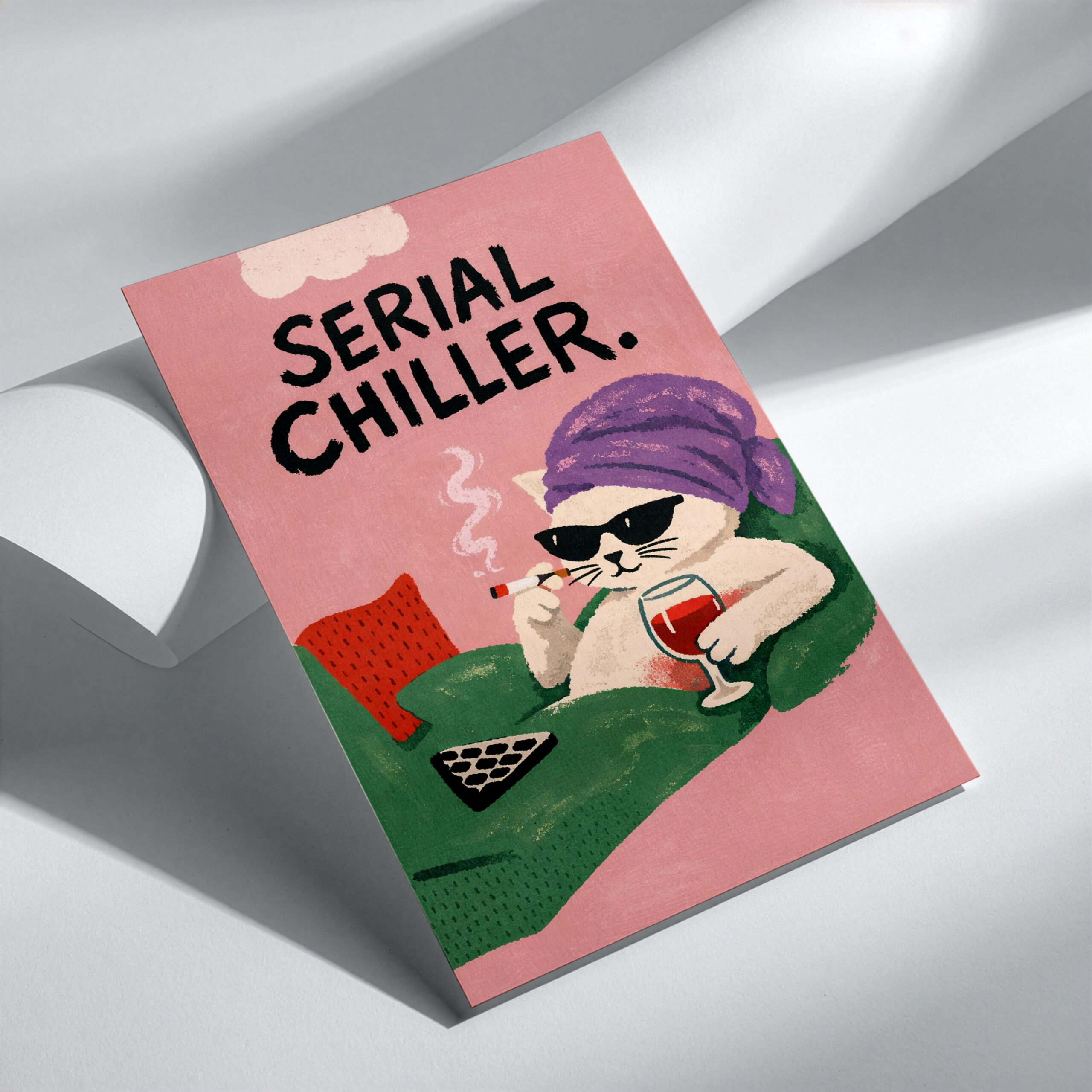 Serial Chiller Wall Art Print – Funny Cat Poster - Image 3