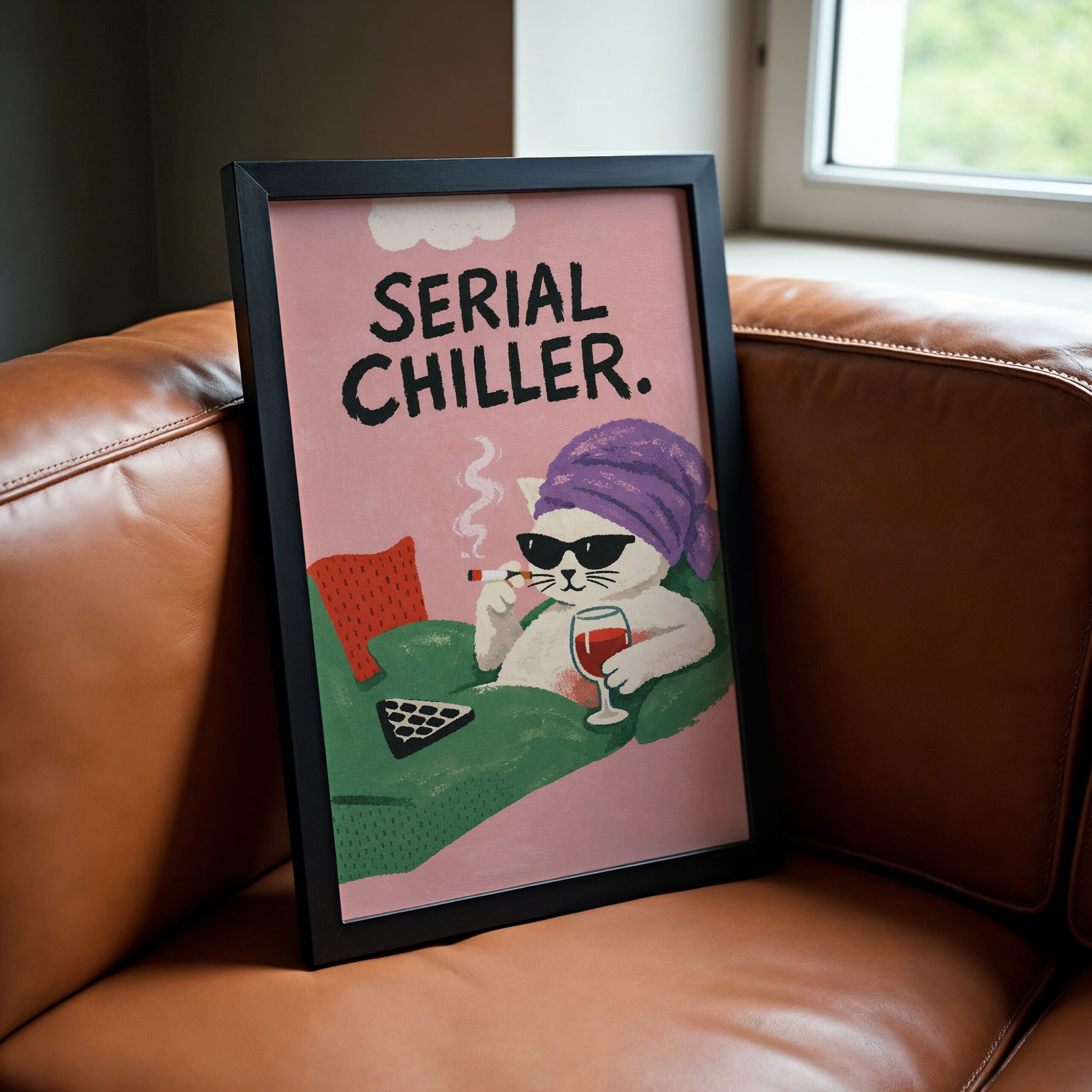Serial Chiller Wall Art Print – Funny Cat Poster - Image 5