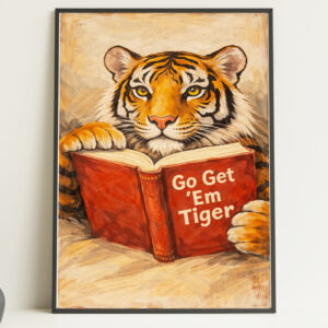 Go Get ’Em Tiger Wall Art Print – Motivational Tiger Poster