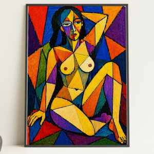 Abstract Nude Woman Wall Art Print