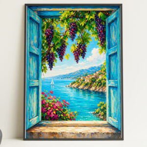 Mediterranean Window View Wall Art Print